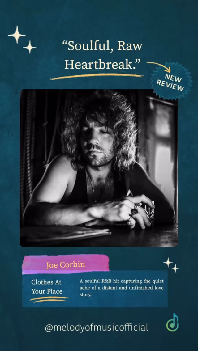 Clothes At Your Place is a soulful R&B hit by @joecorbinmusic . It uses drawn back guitars and drums that have raspy vocals sitting right in the forefront of the track to draw listeners in. The intimate groove creates a deeply compelling musical vibe.
#joecorbin #clothesatyourplace #melodyofmusic #rnb #songreview
