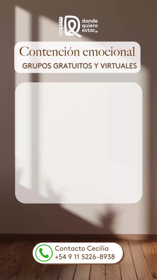 CONTENCIÓN EMOCIONAL
GRUPOS GRATUITOS Y VIRTUALES
🔸️ Grupo de personas con cáncer
cada 15 días
🔸️ Grupo de familiares
cada 15 días
🔸️ Grupo de duelo
semanal
🎨 Taller de Arteterapia
cada 15 días (para pacientes)
🧶 Taller de tejido
semanal (para pacientes)
✍️ Taller de lectoescritura
cada 15 días (para pacientes)
🧘♀️Taller de introducción al Mindfulness
cada 15 días (para pacientes)
Contacto Cecilia: +54 9 11 5226-8938
https://walink.co/b8fdca
#cáncer #contencionemocional #acompañamiento #fundaciondondequieroestar #talleresgratuitos