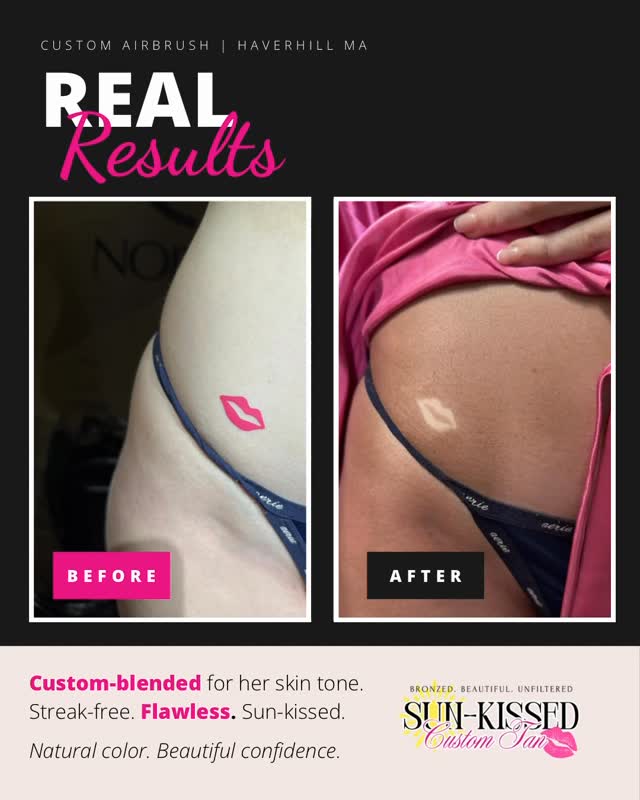 ✨ Real Results. Real Confidence. ✨
A custom airbrush tan isn’t one-size-fits-all. Every glow is carefully blended to complement your unique skin tone for a flawless, natural-looking result. 🤎
No orange. No streaks. Just a beautiful sun-kissed glow.
📍62 Wingate Street, Haverhill, MA
#SunKissedCustomTan #CustomSprayTan #AirbrushTan #NaturalGlow #HaverhillMA