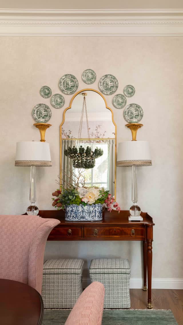 Welcome to the dining room of the #rubyrevival, where dinner parties feel a touch more glamorous and dessert is always on the menu.
From the custom recovered dining chairs to the winding chinoiserie mural and statement chandelier overhead, this space was designed to feel layered, romantic, and completely immersive. Soft blush tones mingle with rich wood finishes and garden-inspired pattern to create a room that is flawlessly floral.
Equal parts elegant and inviting, this space practically insists on candlelight, heavy pours, and lingering at the table far longer than anyone planned to.
📸: @michaelhunterphoto
#dallashome #diningroom #designproject #homeinspo chinoiserie