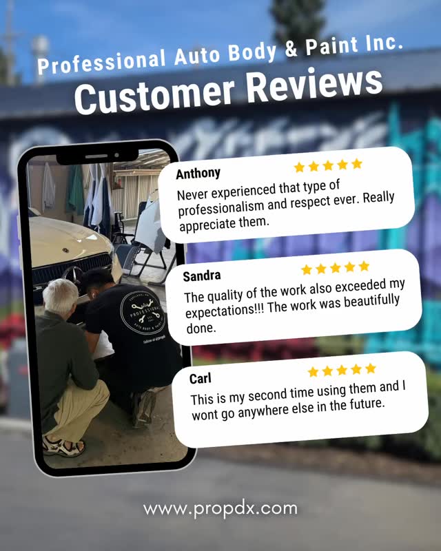 ⭐️⭐️⭐️⭐️⭐️
At Professional Auto Body & Paint, we believe great repairs are only part of the job. Real customer care means standing beside our customers every step of the way through the insurance claim process.
For nearly 3 decades since 1997, our family owned and locally operated shop has proudly served our community with honesty, professionalism, and personal care. We are not a corporate shop. We are a mom and pop business that truly cares about every customer who walks through our doors.
Insurance companies do not always explain everything or fully guide customers through the process. That’s why we work hard to advocate, protect, and guide our customers to make sure their claim is handled properly and their vehicle is repaired the right way.
We take the time to answer questions, communicate clearly, and make sure our customers feel supported during what can be a stressful situation. That level of care is why so many customers continue to trust us and leave us amazing 5 star reviews.
Thank you to everyone who continues to support our shop and trust our team. Your feedback means everything to us ❤️
#autobodyrepair
#autobodyshop
#autoaccident
#localshop
#smallbusiness