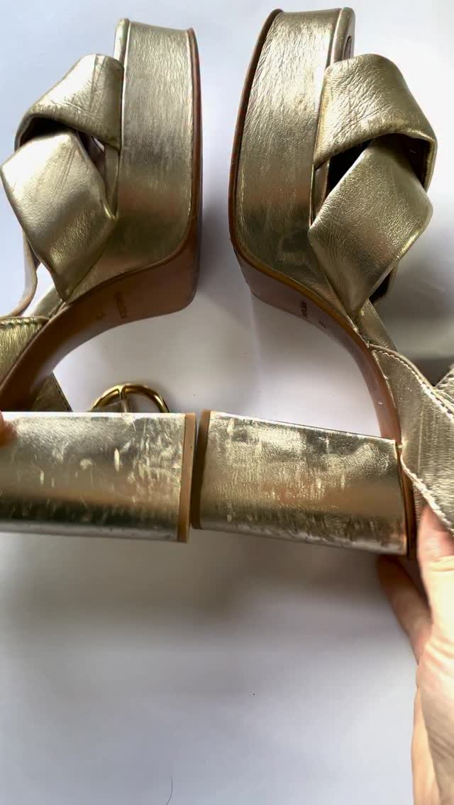 A little bank holiday restoration magic ✨
These gold @chloe heels are ready for wedding season once again.
We repair the things you love the most.
#theseamfixedit #Makers #repairs #invisiblerepairs ShoeRepair