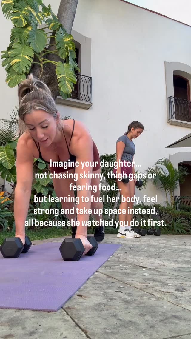 That hit me HARD. 🤍
Because our children are always watching.
They are listening to the way we speak about ourselves.
They notice how we treat our bodies.
They watch how we move, nourish ourselves, handle setbacks, and chase goals.
They are learning what confidence looks like through US.
Are we teaching them that worth is tied to a number on the scale?
Or are we teaching them that strength, health, energy, confidence, and self-respect matter more?
Move your body because you love it — not because you hate it.
Fuel yourself properly.
Speak kindly about yourself.
Set goals and show them what consistency looks like.
Show them what it means to keep promises to yourself.
Because you are raising the next generation.
Hold yourself to a higher standard.
Hold yourself to a higher accountability.
Not for perfection… but because little eyes are watching how to become who they will one day be. ✨