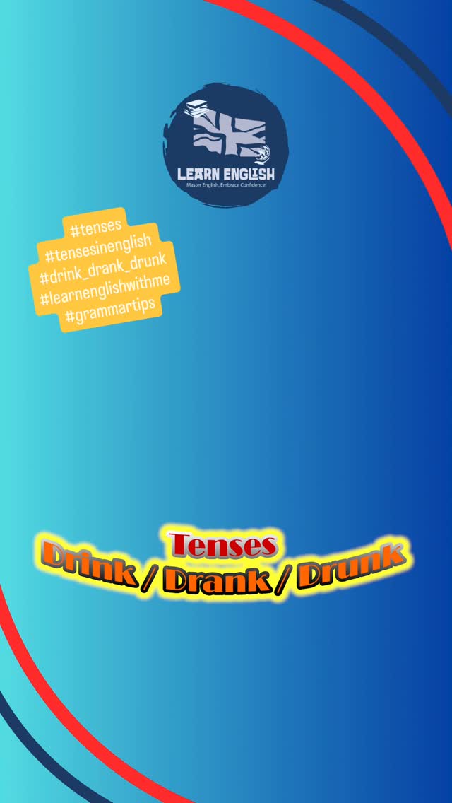 #learnenglish Do you know when to use #drink_drank_drunk ? Check out these #tensesinenglish #tenses #grammartips