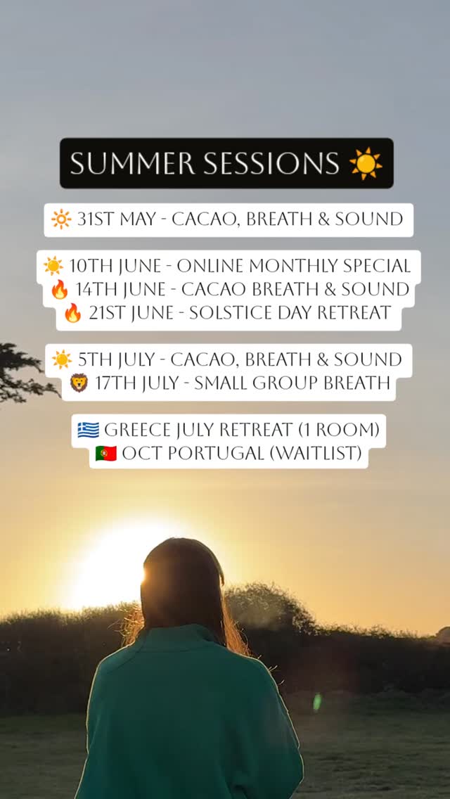 Lets step in this summer family ☀️
Let's come home together and find the spaces that allow us to connect, step forwards and into our fullest capacity.
Link 🖇️ in bio to book all
See you there my loves
Xxxxx
Jenny
.
.
.
.
.
.
.
.
.
.
.
.
.
.
.
.
.
#breathwork #consciousconnectedbreathwork #soundbathlondon #londonbreathwork #londonwellbeing