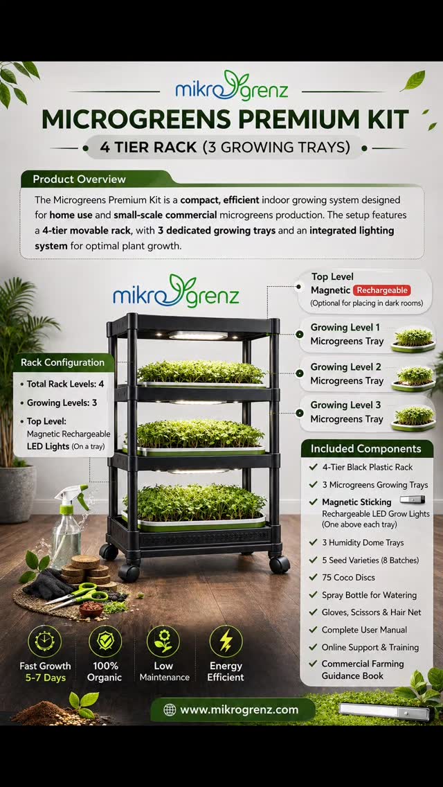 Microgreens home grow mini setup.
Buy now at www.mikrogrenz.com