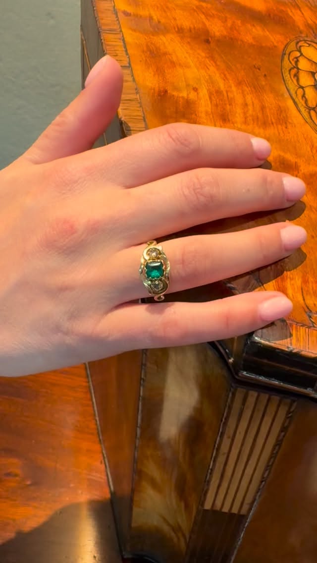 As we slide into the end of May, we are sharing this beautiful early Victorian emerald and diamond trilogy ring.
With subtle ribbon detailing in warm 18 carat gold the ring sits fabulously low to the hand showcasing the green of the emerald beautifully 💚
Full details on our website or shop in store
#ringoftheday #antiquejewelryaddiction #newarrivals #wearableart #emeraldjewelry