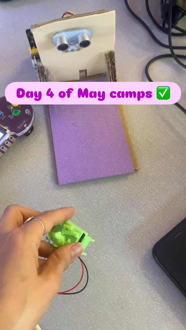 And that’s all folks! May camps are done for 2026, the next ones will be the big summer holiday camps! Today we did 3D printed bristlebots, MakeCode arcade platformers and sonar distance sensor theremin instruments! #younginnovatorsclub #codingforkids #futureinnovators #childrenscoding #stemeducation