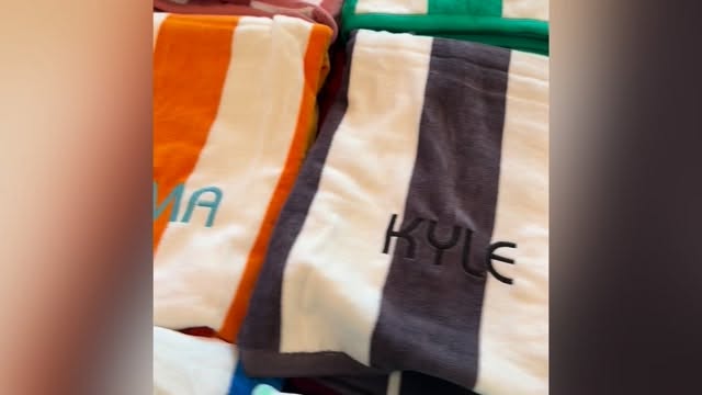Just can’t get enough of……..Cabana Towels! #riverfrontdesigncreations #embroidery #customembroidery #personalized #cabanatowels
