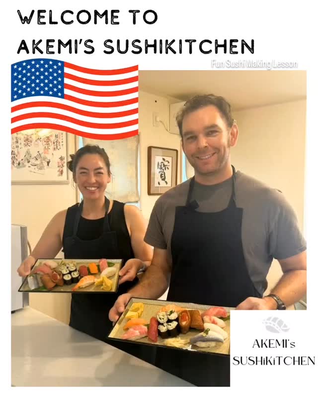 We welcomed a couple from California.
They are both big fans of sushi, and they made beautiful lunch plates.
During their trip, they will visit Nagano to see where wife’s family is from (she is a fourth generation Japanese American) and they are also planning a tour of a wasabi farm in Azumino.
I hope you create lots of wonderful memories in Nagano and Kyoto.
Thank you for coming!
☆Fun sushi making lesson☆
For reservations and more information, check the URLs in our profile: @akemis_sushikitchen
カルフォルニアからご夫妻をお迎えしました。
お二人ともお寿司の大ファンで、素敵なプレートが出来上がりました!
日系四世の奥様が故郷・長野を巡る旅では、安曇野のワサビ農場も見学予定とのこと。
長野や京都でも素敵な思い出がいっぱいできますように。
ご来店、ありがとうございました!
ご予約や詳細は プロフィール @akemis_sushikitchen 内URLをチェックしてください
#Tokyo #SushiLesson #EdomaeSushi #SushiMakingLesson #JapanTravel