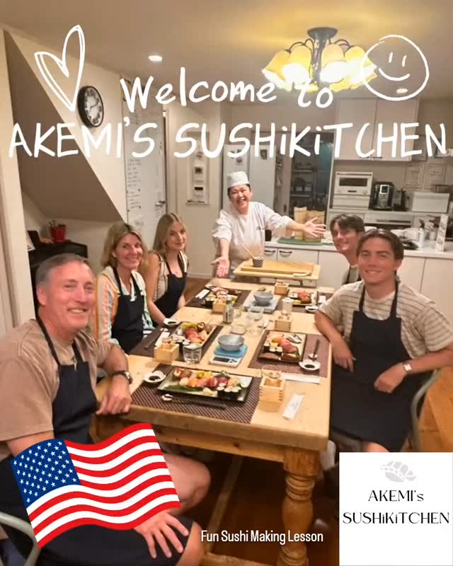 We welcomed a family of five from California.
They are all big fans of sushi, and they watched intently right from the preparation stages.
They were very quick learners, and they each created their own attractive sushi plates that reflected their unique personalities.
Their journey has only just begun. I hope you have a wonderful time in Kyoto and Okinawa!
Thank you for coming!
☆Fun sushi making lesson☆
For reservations and more information, check the URLs in our profile: @akemis_sushikitchen
カルフォルニアからご家族5名をお迎えしました。
ご家族揃って大のお寿司ファンとのことで、準備段階から真剣な眼差しです。
コツを掴むのが早く、それぞれの個性が光るプレートが出来上がりました。
旅は始まったばかり。京都や沖縄での時間を思いっきり楽しんでください!
ご来店、ありがとうございました!
ご予約や詳細は プロフィール @akemis_sushikitchen 内URLをチェックしてください
#Tokyo #SushiLesson #EdomaeSushi #SushiMakingLesson #JapanTravel
