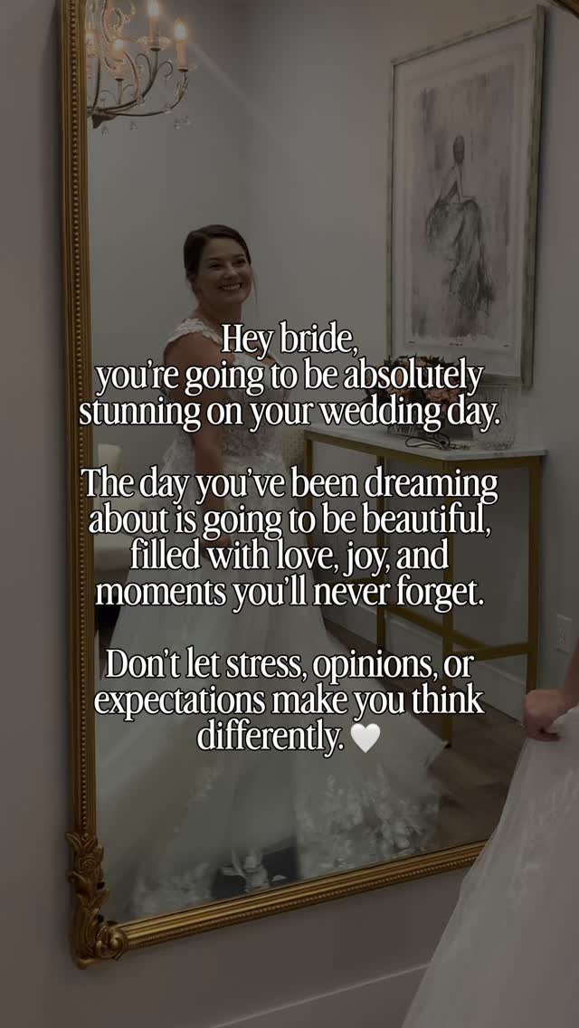 A reminder for every bride scrolling today… 🤍
You are going to be a beautiful bride, and your wedding day is going to be everything it’s meant to be.
Tag or send this to a bride who could use a little encouragement today. ✨