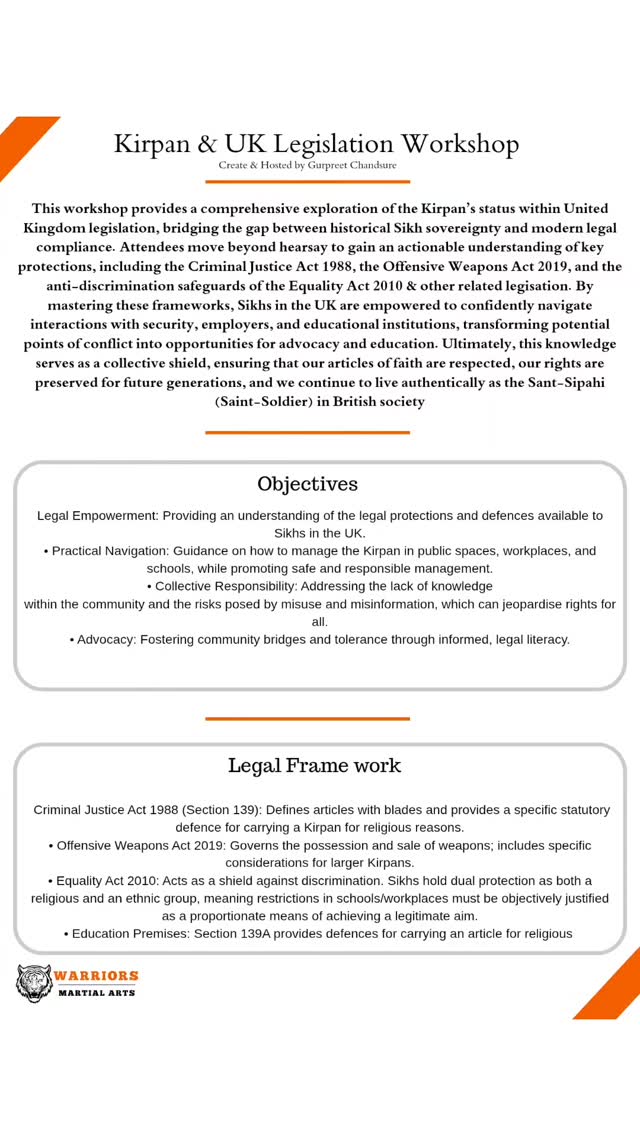 For all those who were not able to attend this weekends workshop.
Here is a brief summary of some of the items covered in the workshop.
Knowing what the law states isn't the same as knowing what it means.
Interpretation and justification on the legislation is always required.
Or misinformation becomes a standardised.
This is why I created this workshop.
The symbol of UK law is lady justice, who is blindfolded, holding scales and a sword.
There is a lot to this symbol and it relates to how the law is within the UK.
Please feel free to reach out
@sikhpa
@sikharmyuk
@uksikhupdates
@khalsapanth_uk
