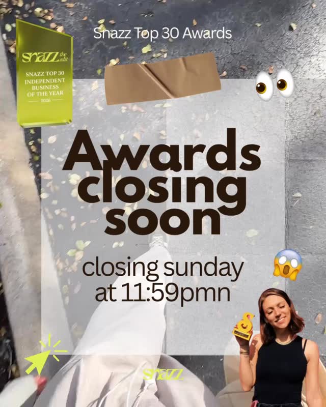 Applications for the Snazz Independent Top 30 close tomorrow 🙌🏻🪩💃
I know firsthand how easy it is to talk yourself out of opportunities, but sometimes the difference between being recognised and staying hidden is simply putting yourself forward.
The Snazz Independent Top 30 was created to celebrate independent businesses building with strong strategy, grounded leadership, wellbeing, and intentional growth. If you’ve been thinking about applying, this is your sign to do it. I genuinely can’t believe applications close tomorrow with nearly 40 people signed up so far!! 🎉🫶
Sign-up link in the Bio, it only takes 5 mins! Go go go 🏃♀️🏃♀️🏃♀️