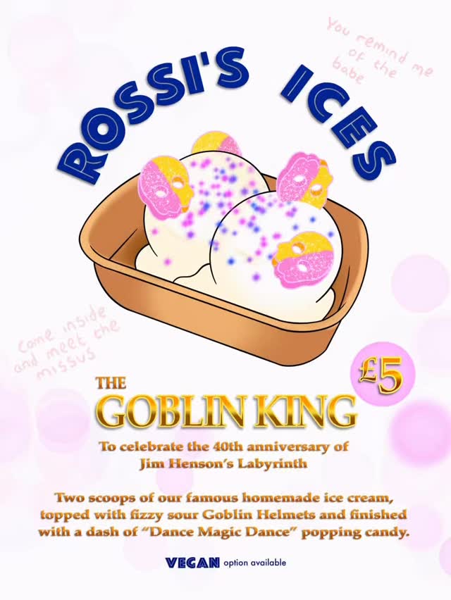 The Goblin King 👑
To celebrate the anniversary of an absolute classic we’ve created a Labyrinth inspired special! 🔮
Available while stocks last ❤️