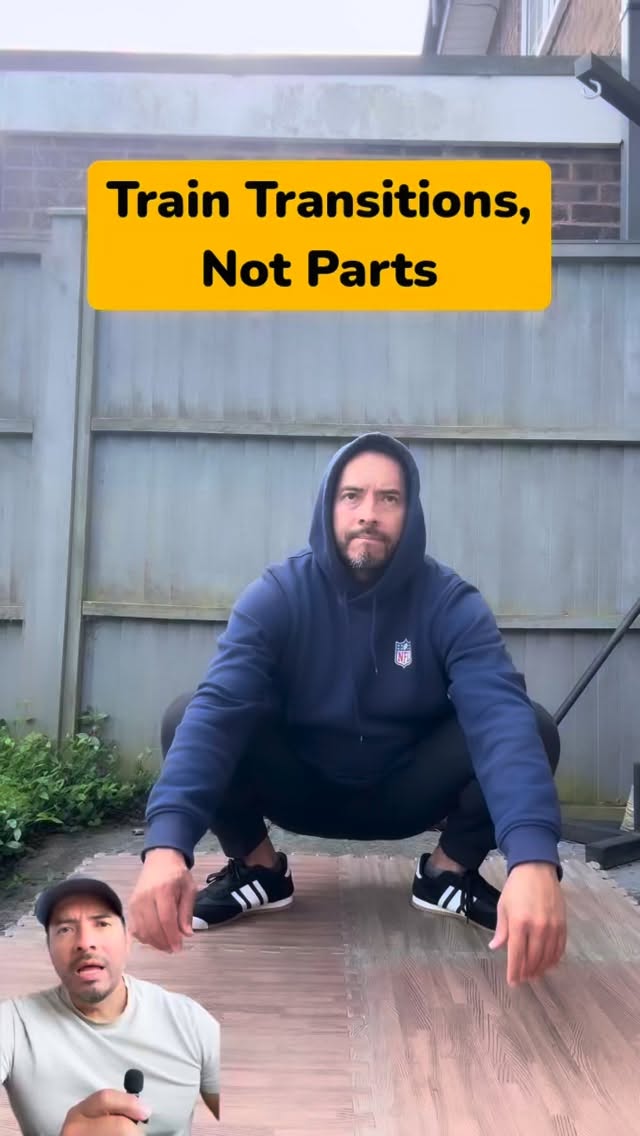 Real movement is not just about strength.
It’s about transitions.
How the body adapts…
while changing levels, angles, and positions.
In this Silat-inspired ground movement:
👉 Low grounded stance
👉 Rotational transition
👉 Pressing position with leg extension
👉 Return back into readiness
Nothing isolated.
Everything connected.
This develops:
✔ Ground strength
✔ Mobility
✔ Coordination
✔ Movement adaptability
The body learns how to stay organised…
even while moving through instability.
That’s what makes movement functional.
Not rigid strength…
but responsive strength.
This is the Grounded Method.
👉 If you want to move with more integration and awareness, I offer 1:1 coaching — DM me “GROUND”.
#silat #groundmovement #movementculture #mobilitytraining #functionalmovement