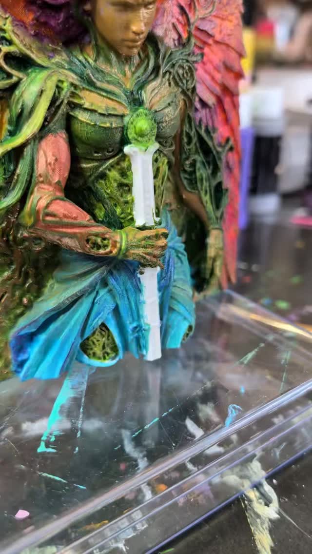 I finished painting this beautiful piece of art work today. Every section represents an element of earth. This will be up for sale within the next week. Would you like to have your own customized 3D printed and artfully crafted hand painted item? Let me know! #3d #3dprinted #handpainted #artistic #miniaturepainter