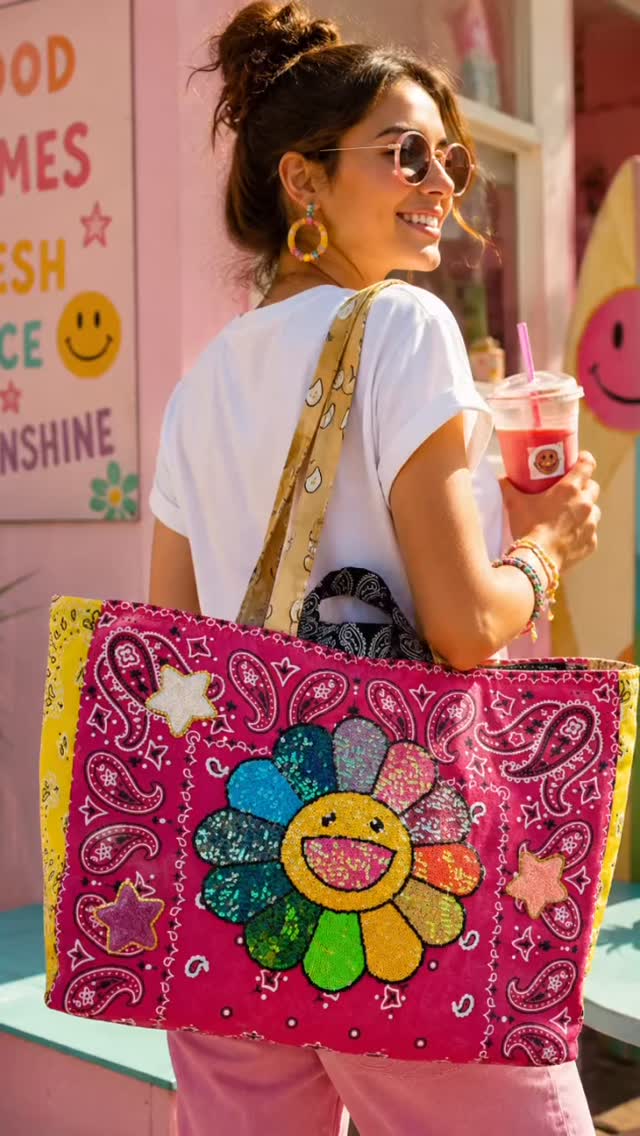✨ Les sacs qui ne passent jamais inaperçus ! ✨
🌈 Sac Flower Power
Un concentré de bonne humeur à porter à l’épaule ! Avec son smiley multicolore, ses étoiles pailletées et son imprimé bandana rose ultra vitaminé, ce sac est une véritable explosion de joie. Parfait pour celles qui aiment afficher leur personnalité avec audace et couleur.
💖 Ses super-pouvoirs :
* Apporte instantanément du pep’s à n’importe quelle tenue
* Détails pailletés qui captent tous les regards
* Grand format pour emporter tous vos essentiels… et plus encore !
😎 Sac Lucky Vibes
Le compagnon des optimistes et des esprits libres. Entre le smiley iconique, le trèfle porte-bonheur, l’œil protecteur et les détails brodés, ce sac bleu marine affiche une énergie positive irrésistible.
🍀 Pourquoi on l’adore :
* Un mix de symboles porte-bonheur et de good vibes
* Style bohème-rock ultra tendance
* Pratique et spacieux pour le quotidien
✨ Un sac, deux ambiances :
🌸 Flower Power pour rayonner de couleur et de fantaisie.
🍀 Lucky Vibes pour attirer les bonnes ondes avec style.
💫 Parce qu’un sac peut être bien plus qu’un accessoire : il peut être une déclaration de bonne humeur ! 💫
#pieceunique #madeinfrance #bandana #smiley #artisanatfrancais