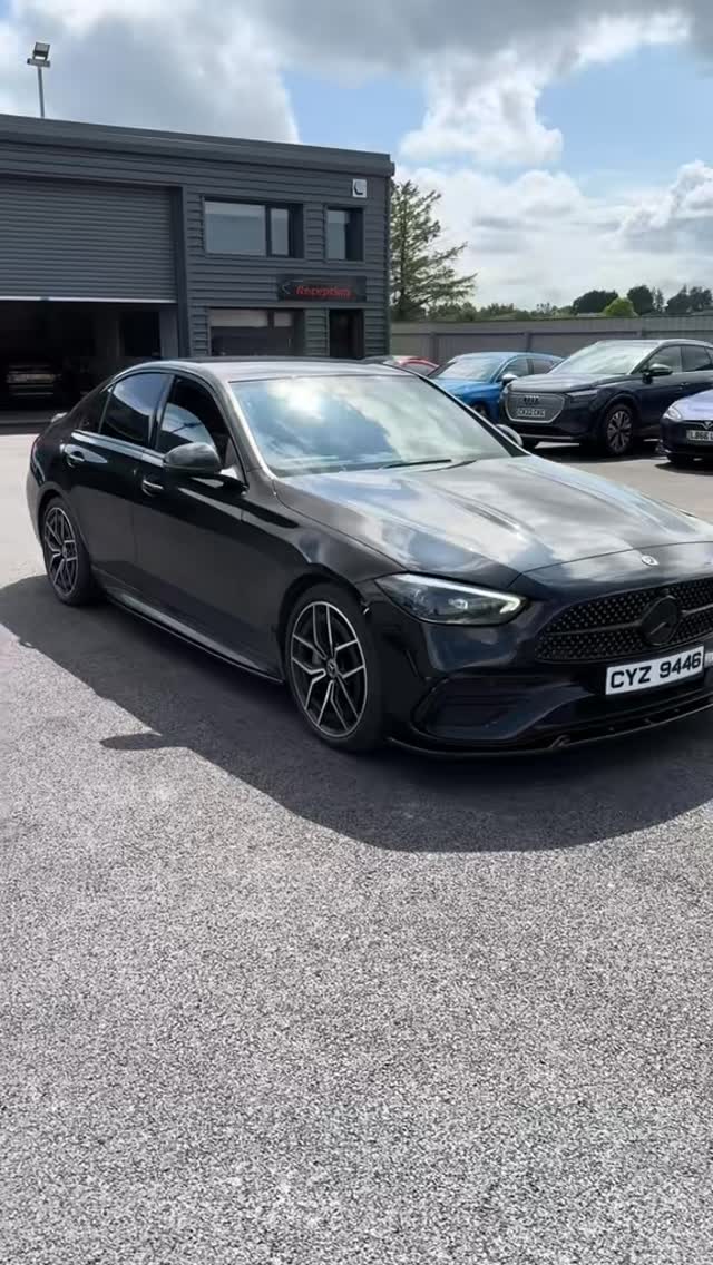 Beautiful C Class Full kit installed for McCuddy Motors Gloss black on black, Game changer #fyp #mercedesbenz #fyp #amg #fup