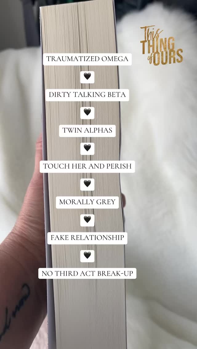 The Trinity Alliance features three books.
๐๐ก๐ข๐ฌ ๐๐ก๐ข๐ง๐ ๐จ๐ ๐๐ฎ๐ซ๐ฌ is fake engagement, and Italian mafia. Available in KU, Audible and Amazon, download your copy โฆ https://books2read.com/thisthingofours
#omegaverse #whychoose #whychooseromance #whychoosebooks #omegaverseromance