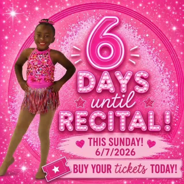 🎭✨ THE COUNTDOWN IS ON! ✨🎭
Only 6 DAYS until our 2026 DDF Recital! We cannot wait to see our dancers light up the stage and celebrate an incredible season of growth, hard work, and memories. 💖
🎟️ RESERVED SEATING AVAILABLE NOW!
📍 Adairsville High School
🗓️ Sunday, June 7, 2026
🩰 1:00 PM Show
🩰 5:30 PM Show
Don’t wait until the last minute to secure your seats! Purchase your recital tickets today and come cheer on your favorite dancer from the best available seats.
🎟️ TICKETS:
https://ddfrecital2026.ludus.com/show_page.php?show_id=200527821
⬆️Facebook supporters can click the link above.
📲 Instagram supporters can click the link in our bio.
Let’s pack the house and celebrate our dancers in style! 💕✨
#DynamiteDanceFactory #DDFRecital2026 #CountdownIsOn #DanceRecital #ReservedSeating ThePinkPalace WhereRepresentationMatters