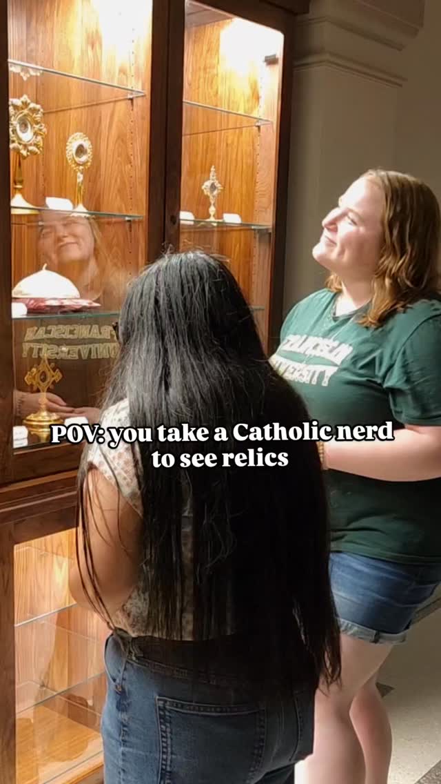 ...and now you know more than you ever wanted to know! 😂
Relics are one of the most misunderstood Catholic traditions- but they're actually not that confusing!
Relics are pieces of the physical remains (bodies) of a saint or of something that belonged to them (a piece of clothing, bedding, etc.)
These are in no way worshiped - worship belongs to God alone- but are seen as special- set apart- because of their connection to (or with) this person who is now in Heaven.
Think of it like putting photographs up in your room to remind you to pray for your friends- or maybe you have a grandparent who passed away and you have their picture nearby to feel close to them. Or you have a jacket or T-shirt of a loved one who has passed away. It's the same thing. (just started a couple thousand years before photographs and t shirts were a thing!!😉)
Relics help us to feel connected with our Brothers and Sisters who are already in Heaven. We know that they intercede for us before God (Rev. 5:8) and that their prayers are powerful. Just as I can ask my friend here on earth to pray for me, so I can ask a Saint friend who is fully alive with Christ in Heaven!! After all, is "the prayer of a righteous person is very powerful," (James 5:16) then who is more righteous than a Brother or Sister in Christ who's been fully purified and now lives in total communion with God?! 🥹 Relics are signs that help us to remember this reality.
If you'd like to learn more, leave a comment and I'll send you the article I wrote explaining what relics are, why Catholics keep and venerate them, how they are protected and regulated, and where the practice comes from. 🤍
#catholic #relics #trend #saints #trending