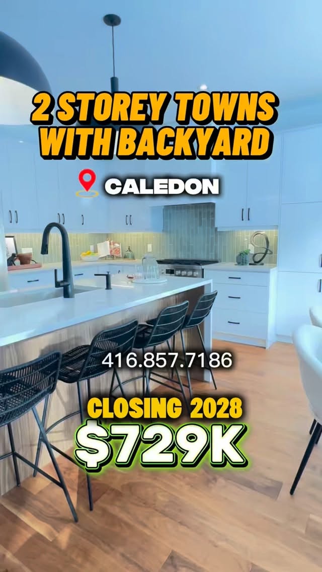 🚨 RARE 2-STOREY TOWNHOMES WITH BACKYARDS IN CALEDON 🚨
Most new townhome projects today are stacked towns or 3-storey layouts.
But what if you could still get a traditional 2-storey townhome with a real backyard?
🏡 Brand New 2-Storey Townhomes in Caledon
💰 Starting from $729K
🏡 End Units from $799K
Features buyers are looking for:
✔ Up to 4 Bedrooms
✔ Up to 3 Washrooms
✔ Traditional 2-Storey Layouts
✔ Private Backyard Space
✔ Family-Friendly Floorplans
✔ Modern Open-Concept Designs
⚠️ Only 11 homes available in this release.
Closings:
📅 May 2028 – September 2028
Flexible Deposit Structure:
💰 Only $10,000 monthly deposits
💰 Total deposit requirement just $60,000
Here’s why this release is getting attention:
These are not stacked townhomes.
These are not narrow 3-storey layouts.
They’re the type of traditional family townhomes that have become increasingly difficult to find across the GTA.
And because this is an early access release before the public launch, buyers have the opportunity to secure better lots and pricing before inventory becomes widely available.
With only 11 homes available, this release is expected to move quickly.
DM “CALEDON” or call me directly for floorplans, pricing, and lot availability before the public release.
⸻
Arshdeep Singh
Salesperson, Royal LePage Signature Realty
📞 416-857-7186
📧 info@arshpanesar.ca
⸻
#arshpanesar #tdotpreconca #caledonrealestate #townhomes #firsttimehomebuyer