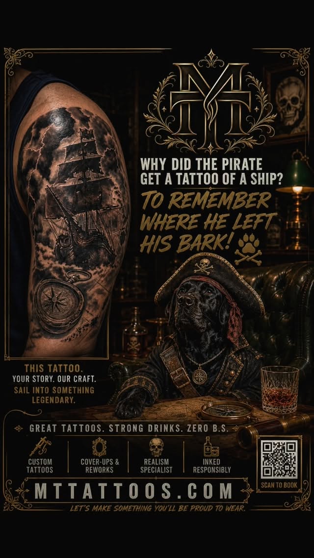 LOL #pirate #dadjokes I love it hope you like the #tattoo lol!