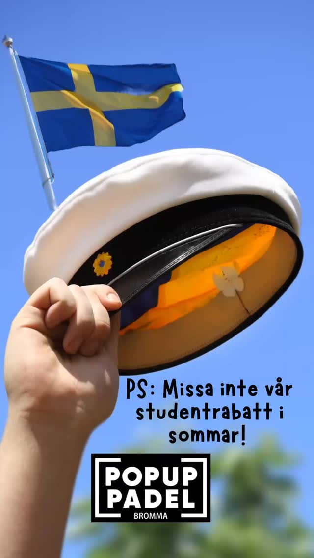 Grattis alla studenter 🇸🇪🌼👨🏻🎓Äntligen mer tid för att sova, bada och spela padel 😄🎾
. . .
Läs mer om vår grymma studentrabatt på https://www.matchi.se/facilities/popuppadelbromma