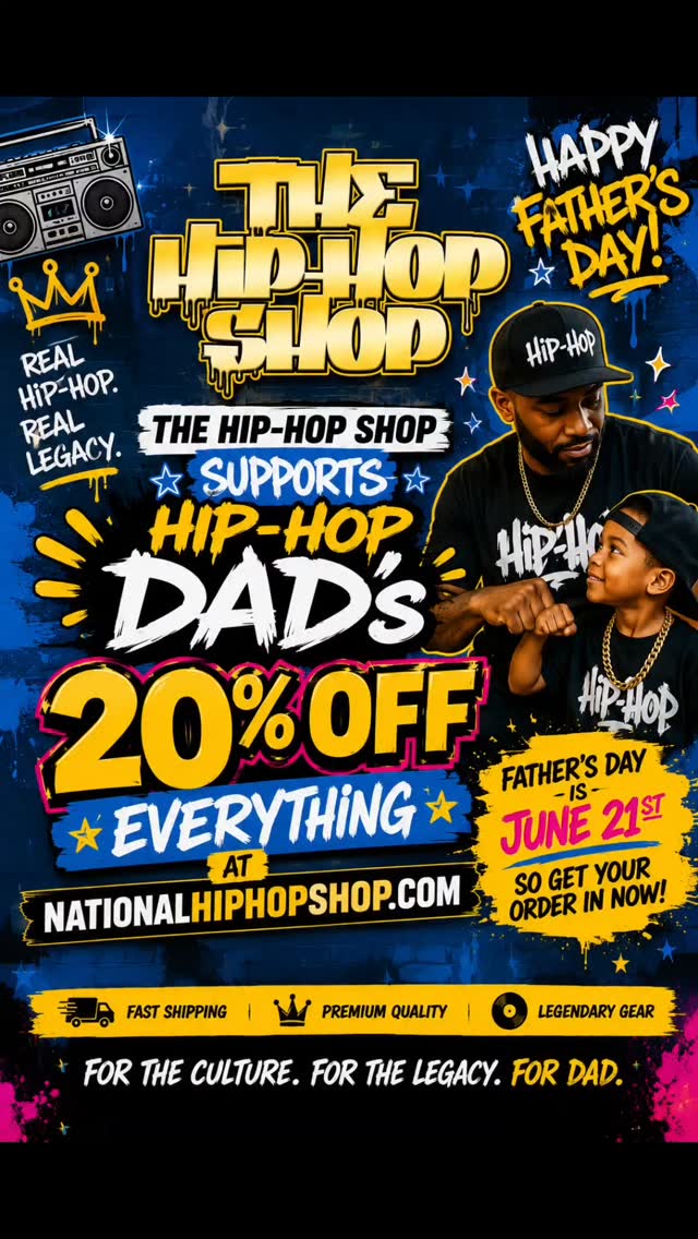 🎉Happy Hip-Hop Dad's Day with 20% OFF Everything @thenationalhiphopshop Nationalhiphopshop.com Order your gift now for the special Hip-Hop Dad in your life!!!
✊🏾Shout out all the NHHM Dads @jayquan.hiphop.historian @dj_rbi @trueheadzclothing @wvision.co @espazino @hiphoptrooper @djboom_lv @mastergeesugarhill @sceneism7art @geechiedanofficial