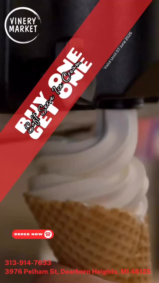 WE’RE BACK… and we’re coming back with FREE ICE CREAM. 🍦
BUY ONE, GET ONE FREE soft serve — ANY SIZE at Vinery Market Kitchen.
That’s right. Small, medium, large… whatever your sweet tooth can handle, the second one is on us.🍦
Tag your ice cream partner, save this post for later, and let the algorithm know you approve of free dessert.🍦
Available for a limited time, so don’t scroll past this one.
See you at Vinery Market Kitchen.
#BOGO #SoftServe #IceCreamLovers #VineryMarketKitchen #MichiganFoodie DessertRun SweetDeals FoodieFinds TreatYourself SummerTreats
📍 3976 Pelham St, Dearborn Heights, MI
☎️+1 (313) 562-2880
⏰ Open 7 Days