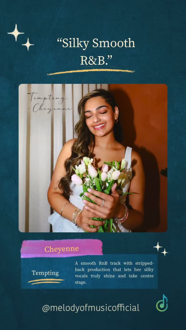 Tempting by @cheyennemusicofficial is a smooth RnB track with stripped-back production that lets her silky vocals truly shine and take centre stage.
#melodyofmusic #anniversaryreview #cheyenne #rnb #temptingfood