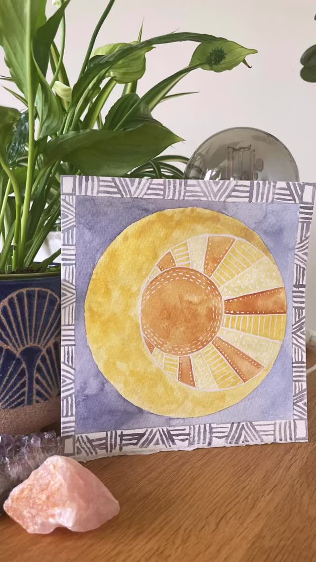Watercolour Wednesday
.
This is such a simple painting to try at home. I didn’t show the ending with the blue background, but you can create whatever works for you. There are no rules! Enjoy x #paintingvideo #summerart