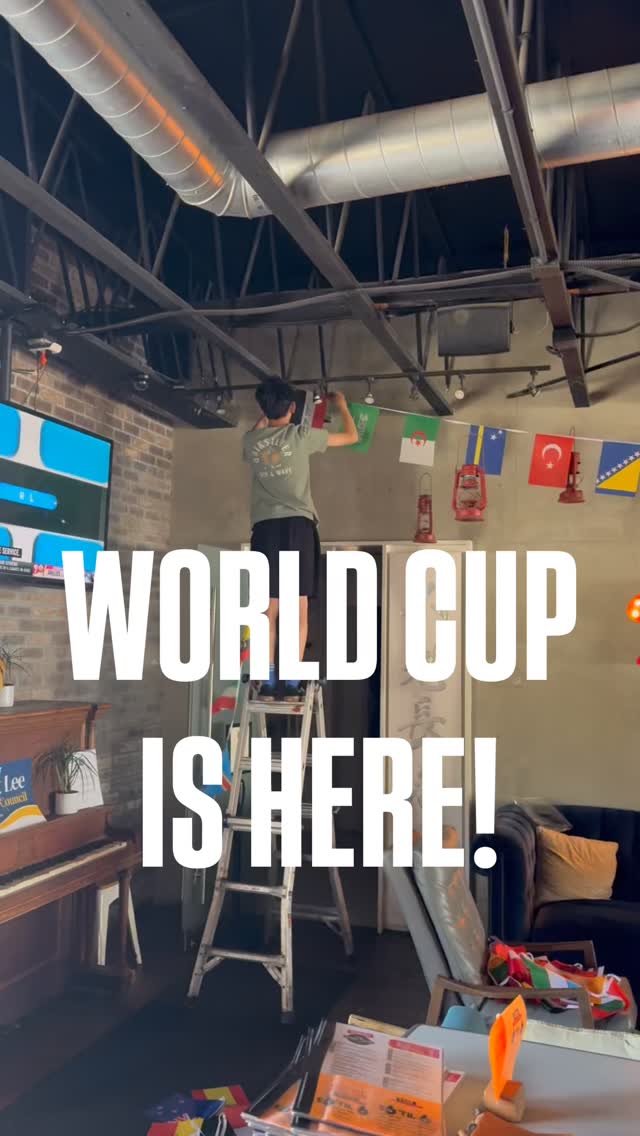 Cris brought out the summer intern to help ready the place for #worldcup2026 ⚽️⚽️⚽️🎉!!!
⚽️ Join us to watch every game on the projector screens!
⚽️ Food & Drink Specials will be announced very soon!
⚽️ First game is this Thursday at noon!
.
.
.
#commontheory #craftbeer #convoy #worldcup
