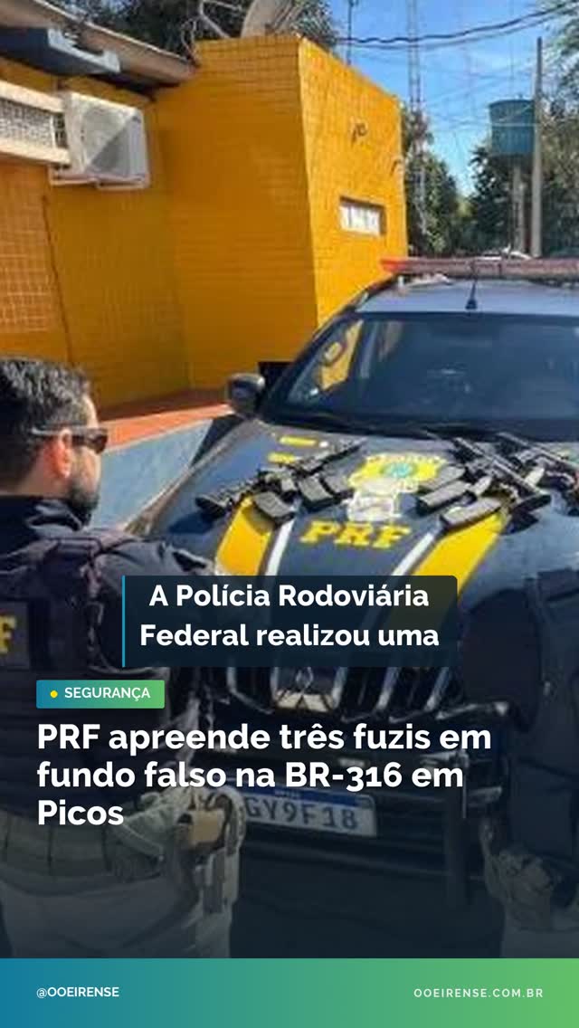 A Polícia Rodoviária Federal apreendeu três fuzis de calibre 5.56 escondidos em um fundo falso de um carro na BR-316, em