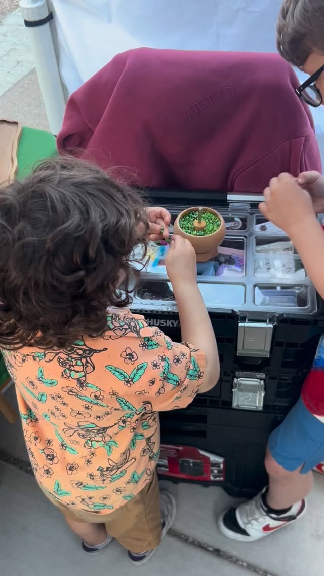 Taught the babies how to make bead flowers tonight. Zo cranked out at least 20 flowers and now wants to know every single time someone puts one of his flowers in their bouquet. Is it still child labor if they asked to do it? 😂🌼