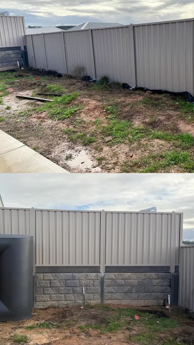 Some pics from a recent job in Mt Barker 👌
Featuring Good Neighbour, Colorbond fencing in Riversand, 50x50mm powder coated intermediate posts, and black B1 tubular fencing welded to the top of the retaining wall.