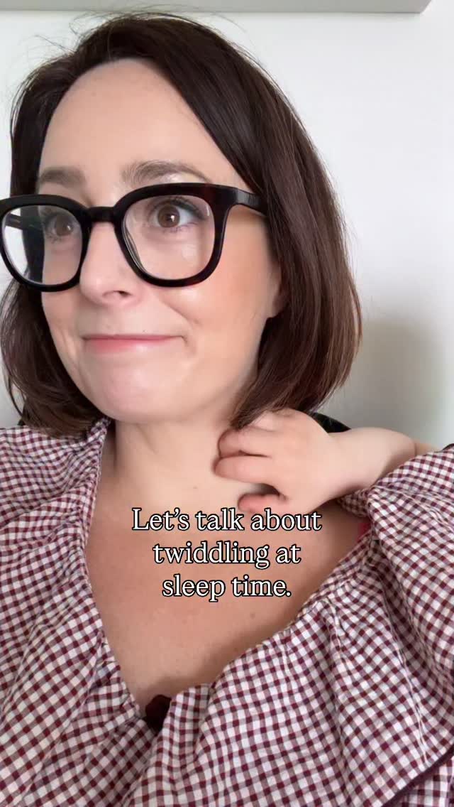 Firstly, this is really common.
Lots of little ones twiddle to:
- regulate their nervous system
- feel connected to you
It becomes a safe, familiar sleep association. A pattern that helps them transition from awake and alert ➡️ to calm and drowsy.
For some families, it’s no big deal. For example, my eldest twiddled a caregiver’s ear lobe for years until one day, he just stopped.
If he got too heavy handed I would hold a boundary and remove his hand, explaining we use gentle hands. Sometimes he’d be upset about this but over time it made the twiddling something we could keep as part of the sleep routine.
In fact, it helped me transition away from feeding and rocking to sleep, and helped him get used to falling asleep in his own bed (just with my ear lobe at arm’s reach obvs).
However for many families, it becomes unsustainable. Twiddling can be painful, cause injuries and contribute to sensory overload for the caregiver.
It also depends what they want to twiddle! An earlobe is a different kettle of fish to a n1pple.
What can you do?
1. Offer an alternative item to play with at sleep time (this has a mixed success rate!)
2. Offer more sensory input before bed. It may be that they enjoy some tactile play before sleep. Get curious about their sensory needs though. It might be firm deep massage, swinging, drumming, jumping or more quiet and low lights. Every child is different.
3. Hold the boundary. Stay calm but be firm and clear. Tell them what they can do (eg hold your hand) and remove the hand from the place you don’t want it to be. The key here is consistency and clarity.
Even little babies can understand these kinds of simple boundaries and limits.
Your child may find this change upsetting but remember you are not removing the comfort, you are helping them find a new way to soothe and co-regulate and that’s ok!