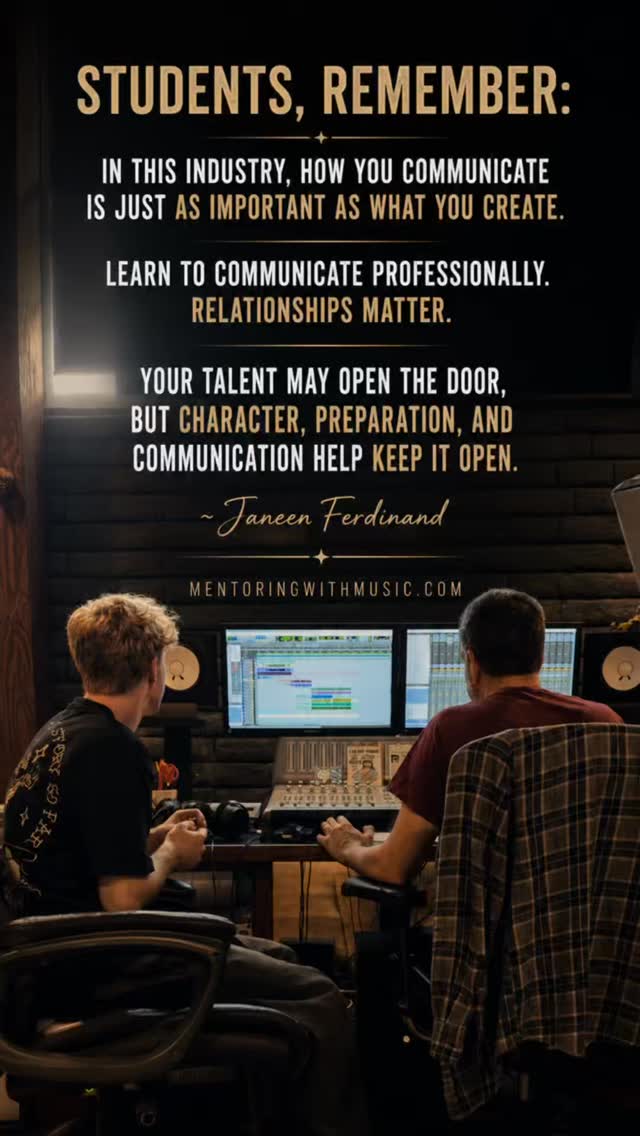 "One of the most overlooked skills in the music industry isn’t singing, songwriting, or performing—it’s communication.
Many talented artists never get opportunities because they don’t know how to clearly communicate their ideas, receive feedback professionally, or build healthy working relationships.
Watching Ashton learn how to discuss arrangements, mixes, and creative decisions with industry professionals like @willbrierremixer has reminded me that success is about more than talent.
It’s about learning how to communicate your vision with confidence, humility, and respect.
Those skills will serve you long after the song is finished."
@janeenferdinand
#fyp #MentoringMatters #MusicProducer #singersongwriter #songwriting