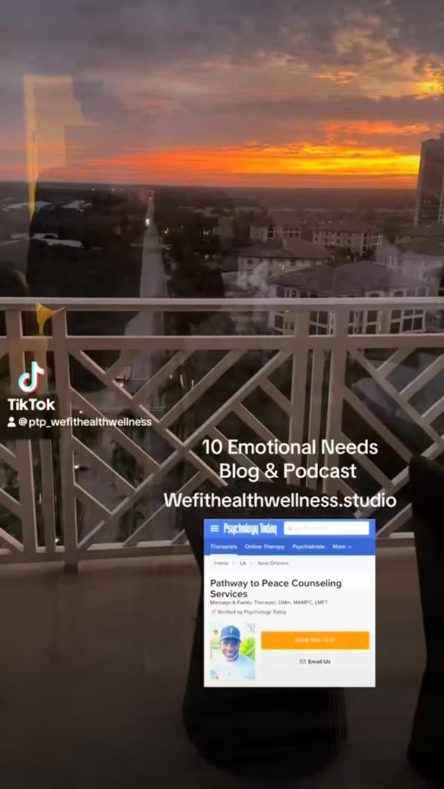 10 Emotional Needs Blog & Podcast Links
https://www.wefithealthwellness.studio/donations
Blog & Podcast
10 Emotional Needs Blog
https://open.spotify.com/episode/4R8mpqU3nERQI1Qui4uMsy?si=N_M5EwaWQC2qpLG9XiKvYw
“Scratch My Back and I’ll Scratch Yours”
Services
Acceptance: A human psychology, that is a person’s assent to the reality of a situation, recognizing a process or condition (often a negative or uncomfortable situation) that is a fait accompli (i.e., a thing accomplished and presumably irreversible) without attempting to change it or protest it.
Also, to receive another willingly and unconditionally when the other’s behavior
has been imperfect; a willingness to receive someone in spite of known offenses or deficiencies.
https://share.google/fuYVYaJMEYmjO5O8G
Marital or Relational Strokes.
Holding hands
* ��A surprise “date”
* ��Going for a walk
* ��Getting a back rub or massage
* ��An unexpected hug
* ��Having dinner out
* ��Finding a love note
* ��Being praised for achievements
* ��Receiving a surprise gift
* ��Having a quiet conversation
* ��Being served a favorite meal
* ��Being approached sexually
* ��Being told “I love you”
* ��Receiving compliments on my looks
* ��Helping with the kids
* Taking a shower together
Dr. Kenneth & Lady Kenyatta Foy
https://www.wefithealthwellness.studio/
We Fit Health & Wellness, Pathway To Peace NBMI