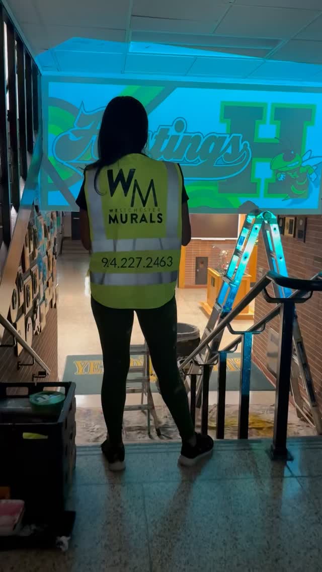 Love bringing a little extra spirit to school spaces 💛💚
This one was such a fun project, and honestly, every hallway deserves a little personality.
#westchestermurals #muralart #wallart #custommurals #creativeprocess