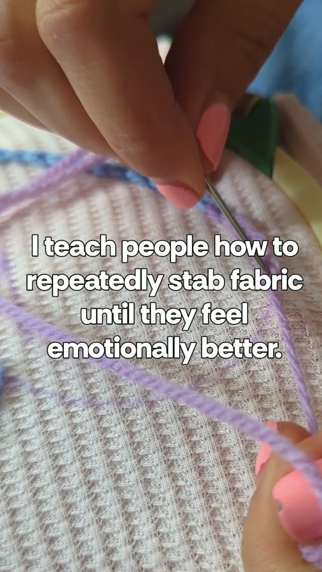 Jumping on this trend...
I teach people how to repeatedly stab fabric until they feel emotionally better.
Business owners: describe your job in a way that sounds completely illegal. I'll go first.
⬇️ Your turn in the comments.
#SmallBusinessOwner
#WomenInBusiness
#BusinessHumor
#EntrepreneurLife
#EmbroideryBabes