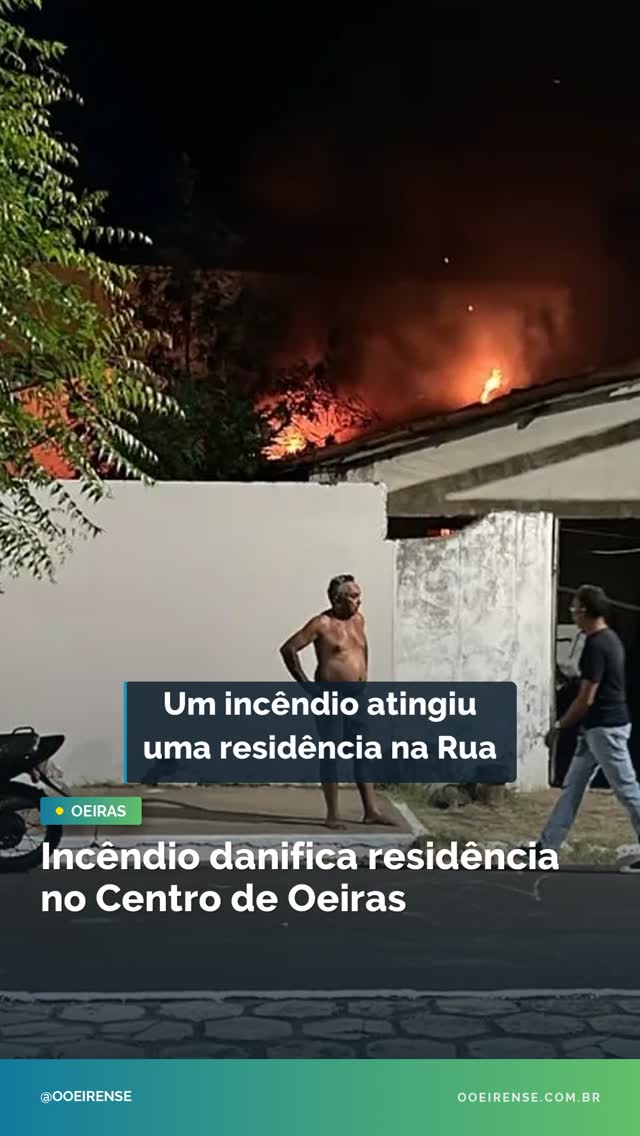 Na noite do último domingo, um incêndio atingiu uma residência na Rua Dagoberto Carvalho, no Centro de Oeiras. O fogo co