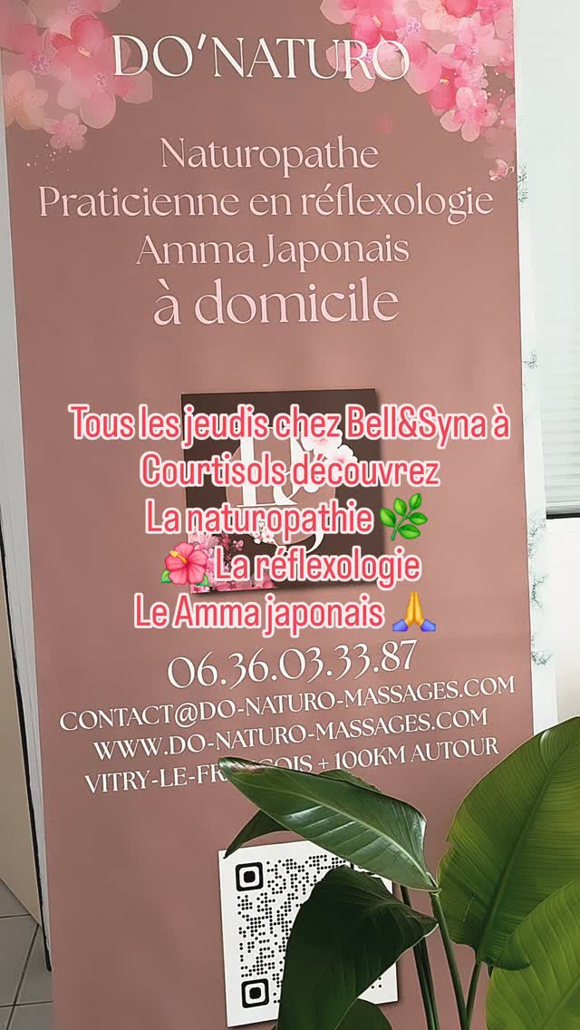 Qui est Do’Naturo ? 🌿
J’accompagne les personnes qui sentent que leur corps et leur système nerveux tirent la sonnette d’alarme : fatigue physique, fatigue mentale, stress, sommeil perturbé, tensions musculaires, surcharge émotionnelle ou sensation de ne plus vraiment récupérer.
Mon approche repose sur trois axes complémentaires.
D’abord, la naturopathie, la complémentation naturelle, la micro alimentation pour comprendre votre terrain, votre hygiène de vie, votre sommeil, votre alimentation, votre rythme, votre niveau de stress et vos besoins de récupération. Découvrez la gemmotherapie et la mycothérapie qui sont mes spécialités.
Ensuite, le Amma japonais, une approche manuelle courte et profonde, prenant en considération le qi et les méridiens particulièrement intéressante pour relâcher le haut du corps, les trapèzes, la nuque, le dos, les bras et les mains. Il agit à la fois sur les tensions physiques, le système nerveux et la détente globale.
Enfin, la réflexologie palmaire, qui permet de travailler par des zones réflexes sur les mains et les pieds sur la détente, l’ancrage, la récupération et l’apaisement du système nerveux.
Mon objectif est de vous accompagner pour retrouver plus d’énergie, plus de calme, un meilleur sommeil, une meilleure récupération et une relation plus claire avec votre corps.
Chez Do’Naturo, j’accompagne la récupération physique et mentale, naturellement, avec une approche sérieuse, personnalisée et globale.
📍 Do’Naturo EI — Vitry-le-François
À domicile jusqu’à 100 km autour
📞 06 36 03 33 87
✉️ contact@do-naturo-massages.com
🌐 www.do-naturo-massages.com
#naturopathie #ammajaponais #reflexologie #sommeil #do_naturo