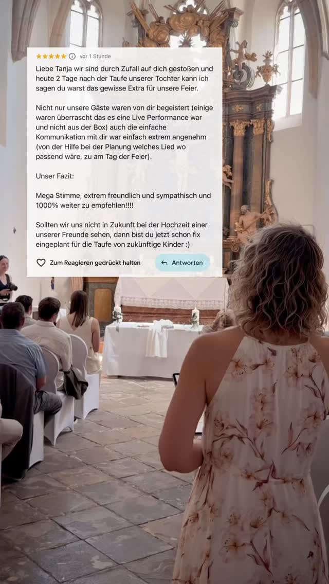 DANKE 🥹🙏🏼
@freigut_thallern
#taufe #taufsängerin #hallelujah #hochzeitssängerin #taufmusik