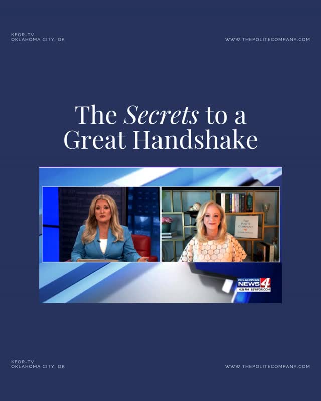 Somewhere between the limp fish and the bone crusher is the perfect handshake.
If handshakes make you second-guess yourself, you're not alone.
Here are my best tips for shaking hands like a pro.
Thank you to KFOR-TV for having me on the show!
#FirstImpressions #NiceToMeetYou #ThePoliteCompany