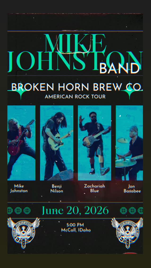Join us in McCall @brokenhornbrewing on Saturday, June 20 at 5 PM for some American Rock, great beers and good times! The tunes will rolling and the beers will be flowing with @benji_nil @chiefblue_official @basajuan208 and @mikejohnston_music so come out and bang your head, shake your hips and party with the MJB! #originalmusic #americanrock #mikejohnstonband #boisemusicscene