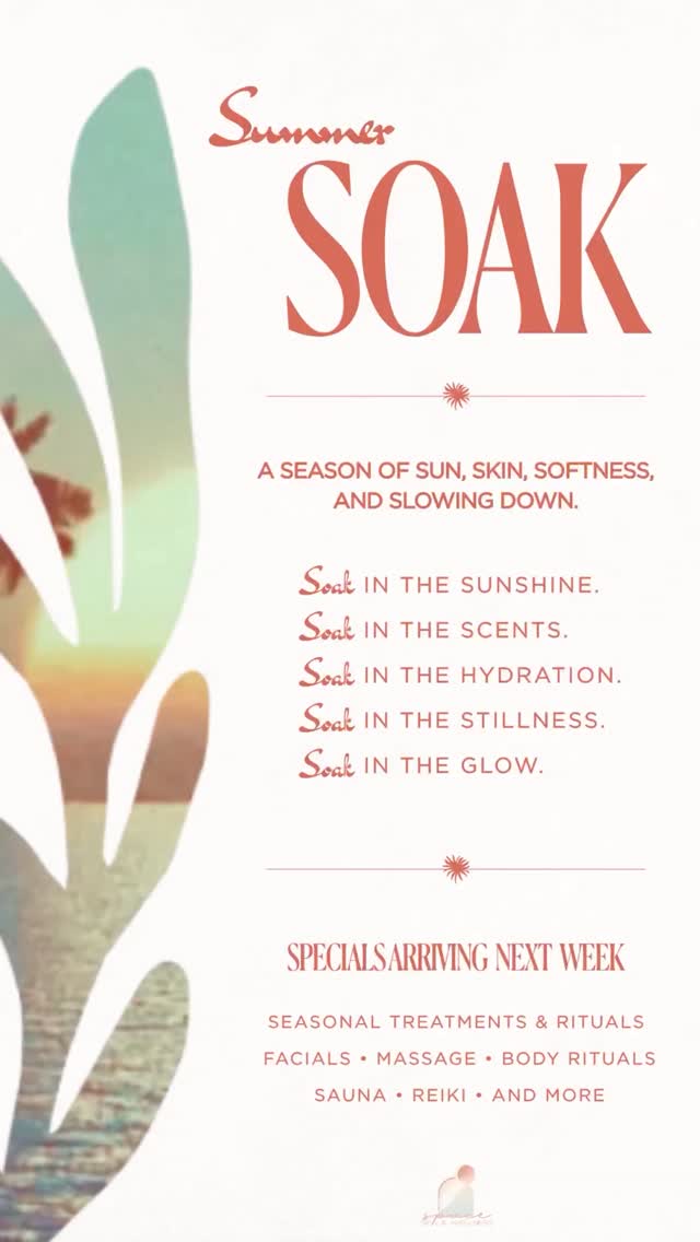 Summer is rolling in at Space next week 🌊 look out for a fresh collection of facials, massages, body rituals, sauna moments, reiki experiences and more - all designed to help you soak in the season🌞✨🏝️