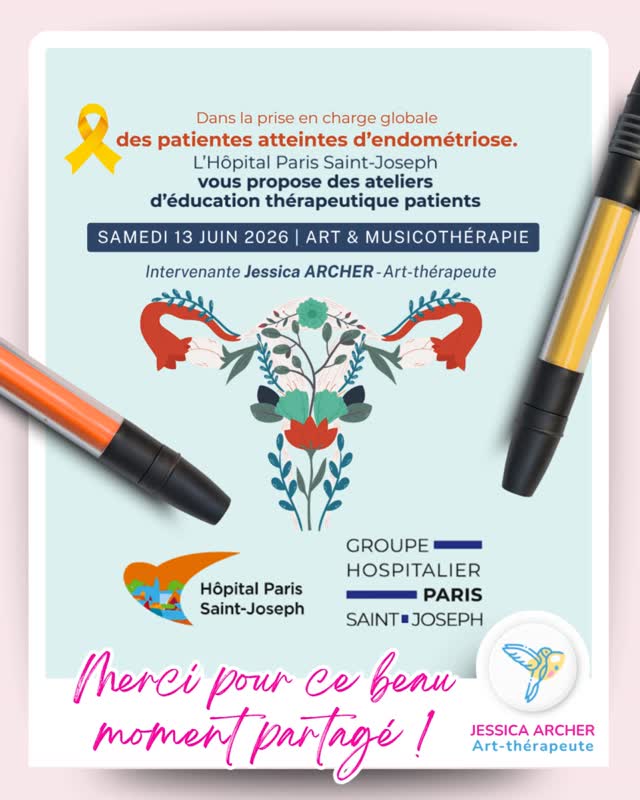 🌿 Retour sur mon intervention à l’Hôpital Saint Joseph 🎗️ – Samedi 13 Juin
Des cartes émotionnelles ont été utilisées comme supports projectifs , accompagnées d’une immersion musico-réceptive et d’une méditation respiratoire en introduction favorisant l’apaisement du mental et l’entrée dans l’expérience🎶 🧘♀️🎨🕊️
Ces outils ont permis d’ouvrir un espace d’expression , de favoriser la libération de la parole et de soutenir les ressources personnelles face à l’endométriose ✍️💬💛
Un temps d’exploration doux, parfois apaisant, parfois plus remuant ou questionnant, toujours dans la bienveillance et le respect du vécu de chacune. Des femmes venues créer, ressentir, déposer… et avancer à leur rythme 🌸🌷🌼🌺🌿
Un mot personnel pour les participantes : les messages exprimés durant l’atelier témoignent de votre force intérieure et de votre capacité à vous ouvrir, créer et vous transformer. 🌸
Continuez à cultiver cet épanouissement, comme des fleurs qui s’ouvrent à leur rythme vers la lumière 😊✨ Merci pour votre confiance et la richesse de ce moment partagé ✨
Merci également à @melaniecordon et à l’Hôpital Paris Saint-Joseph pour leur confiance 🌿
#atelierbienetre #atelierbienetreparis #arttherapie #arttherapeute #mediationartistique #soindesoi #bienetre #santéfeminine #endometriose #endométriose #hopitalparissaintjoseph #hopitalsaintjoseph #etp #accompagnement #creativite #expressionemotionnelle