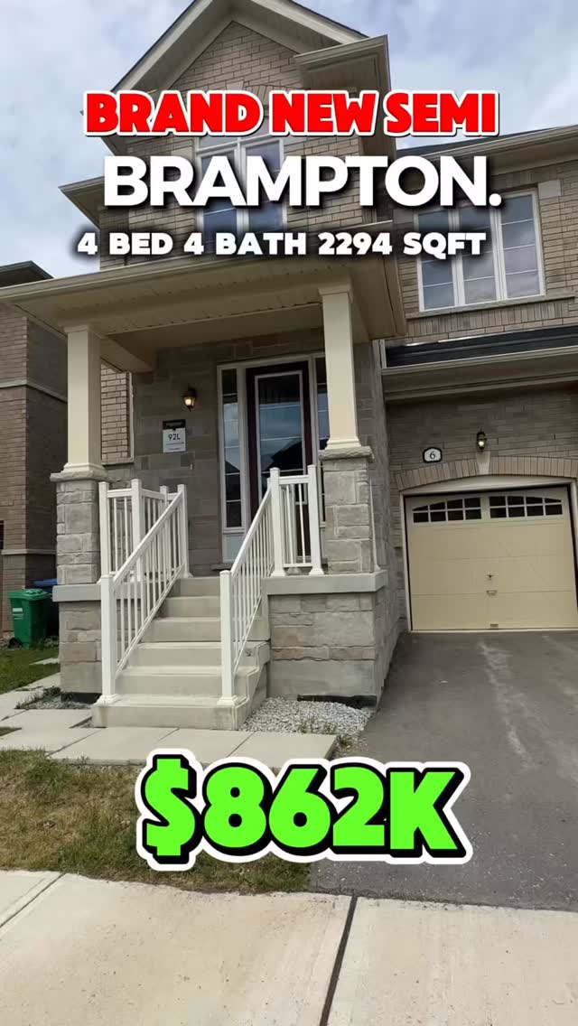 🚨 Why buy an older detached home when you can get a brand new semi that feels like one?
This move-in-ready opportunity in Brampton is perfect for buyers who want space, upgrades, and a quick closing.
🏡 Brand New Semi-Detached Home
🛏️ 4 Bedrooms
🛁 4 Bathrooms
📐 Almost 2,300 Sq Ft
📏 28-Foot Frontage
Here’s what makes it special:
✔ Frontage similar to many single-car detached homes
✔ Separate Side Entrance Included
✔ Fresh, Unfinished Basement Ready for Future Potential
✔ Numerous Builder Upgrades Included
✔ Move-In Ready Inventory
✔ No Waiting Years for Construction
For growing families, finding a home with this much space, a wide lot, and modern finishes in Brampton is becoming increasingly difficult.
And because it’s inventory, you can enjoy the benefits of a brand new home without the long pre-construction wait.
If you’ve been searching for a spacious family home that’s ready now, this is one worth seeing.
Comment “BRAMPTON” or send me a DM for pricing, floorplans, and a private tour.
⸻
Arshdeep Singh
Salesperson, Royal LePage Signature Realty
📞 416-857-7186
📧 info@arshpanesar.ca
⸻
#arshpanesar #tdotpreconca #bramptonrealestate #semidetached #newconstructionhomes
